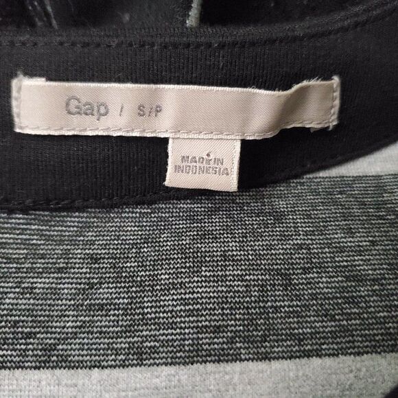 GAP Black Gray Striped Thick Stretchy Dress S Pockets - Picture 5 of 6